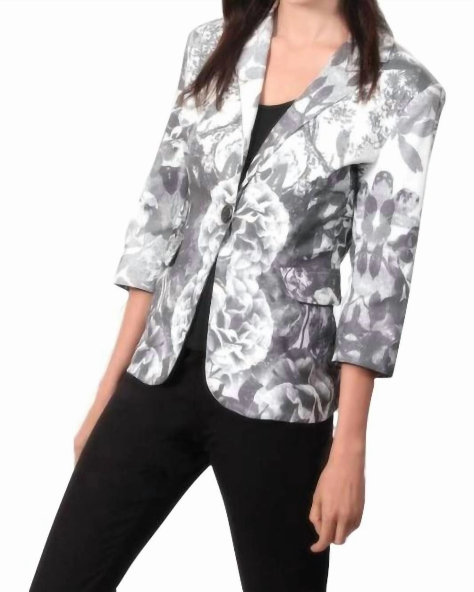 Travel Light Natural Kaleidoscope Blazer in Ivory/Gray | Ivory/Gray