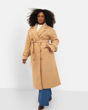 Fast Zip Functional Comfort Hazel Structured Belted Coat - Tan | Brown