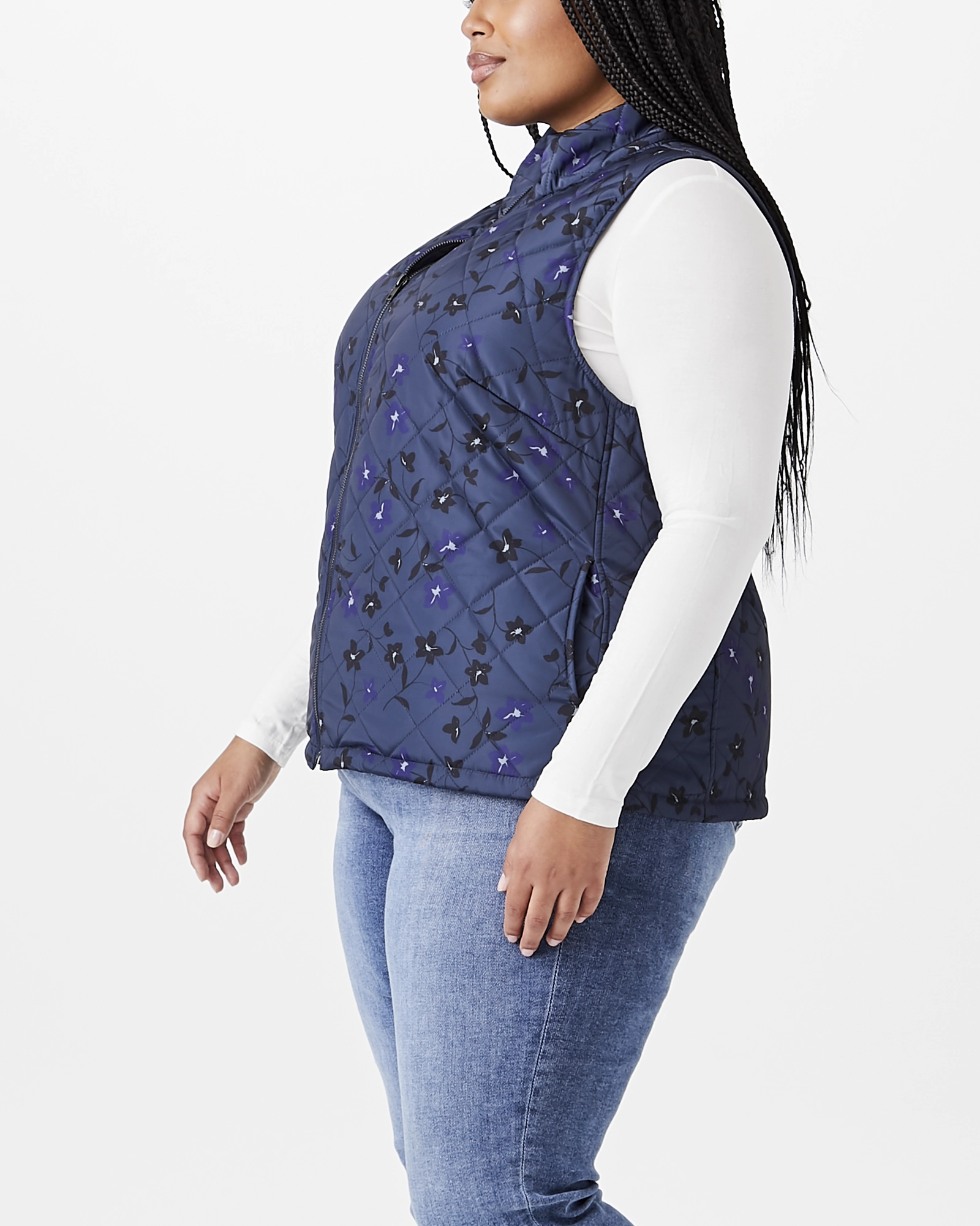 Compression Panels Secure Closures Araluen Printed Quilted Vest | Purple