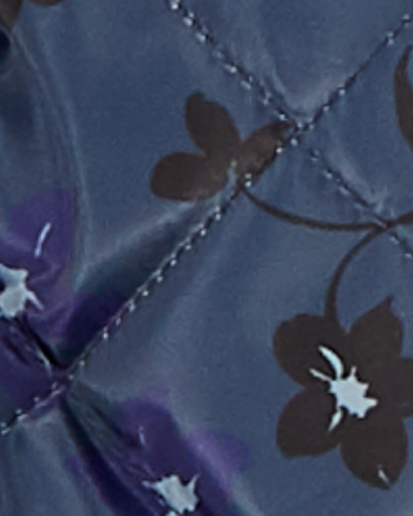 Araluen Printed Quilted Vest | Purple motorcyclist Broadcast