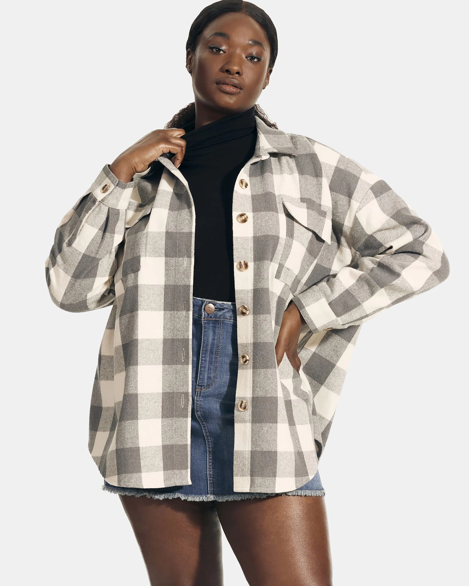 Arden Plaid Shacket | Taupe / White suitable for exercise Cold Trails