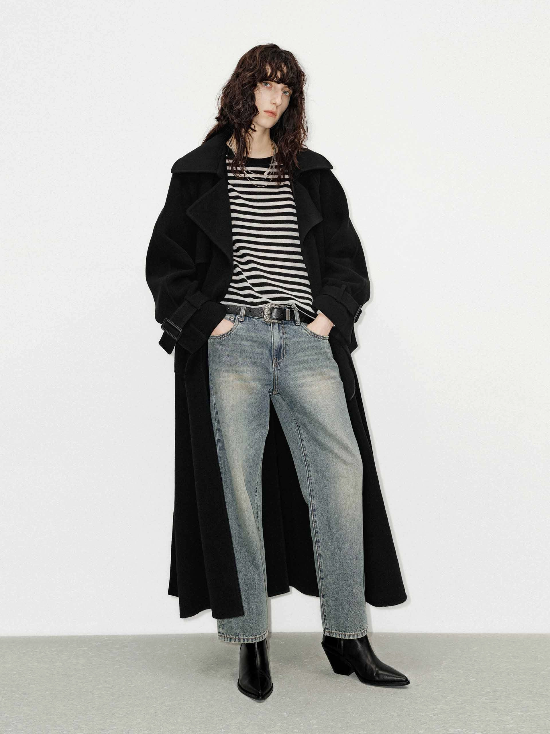 Include Bleted Wool Overcoat Multi Layer Design