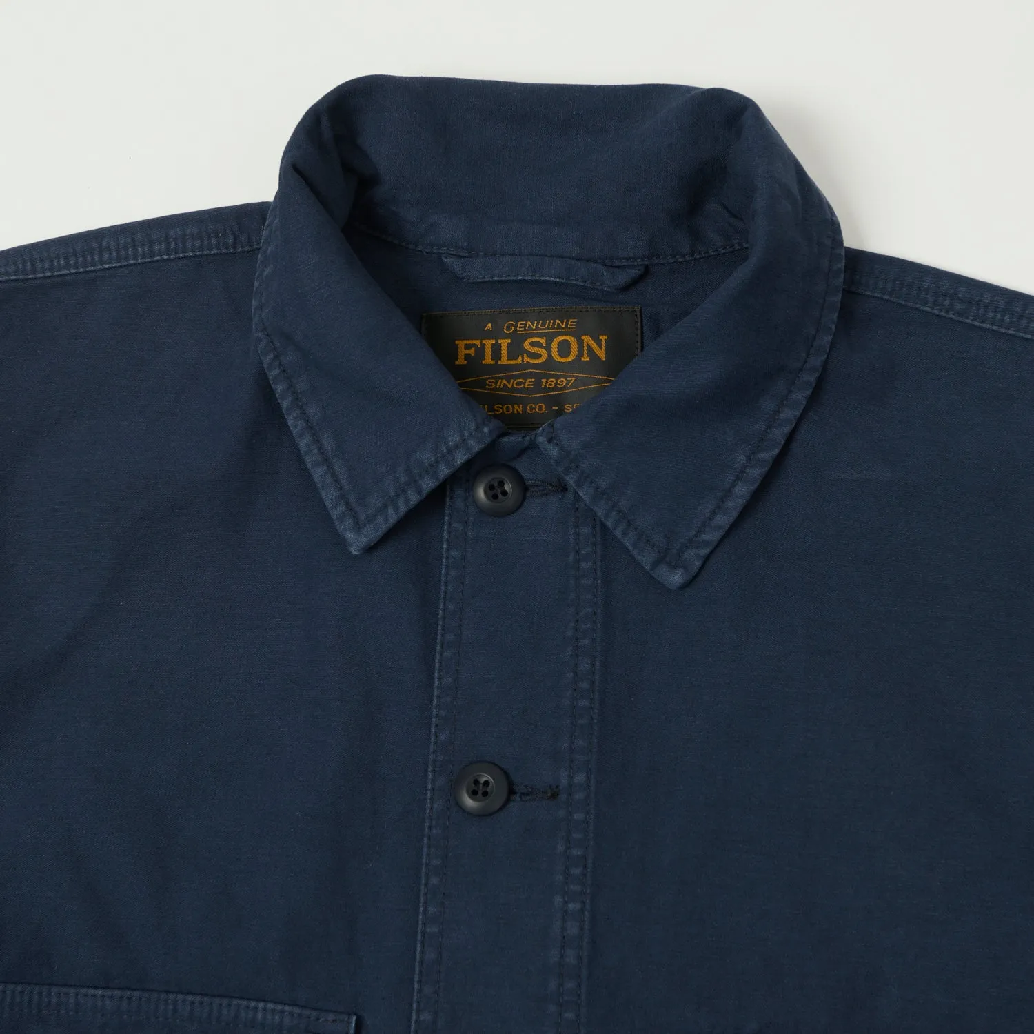 Filson Reverse Sateen Field Cruiser Shirt - Blue Mussel Fashion-Forward