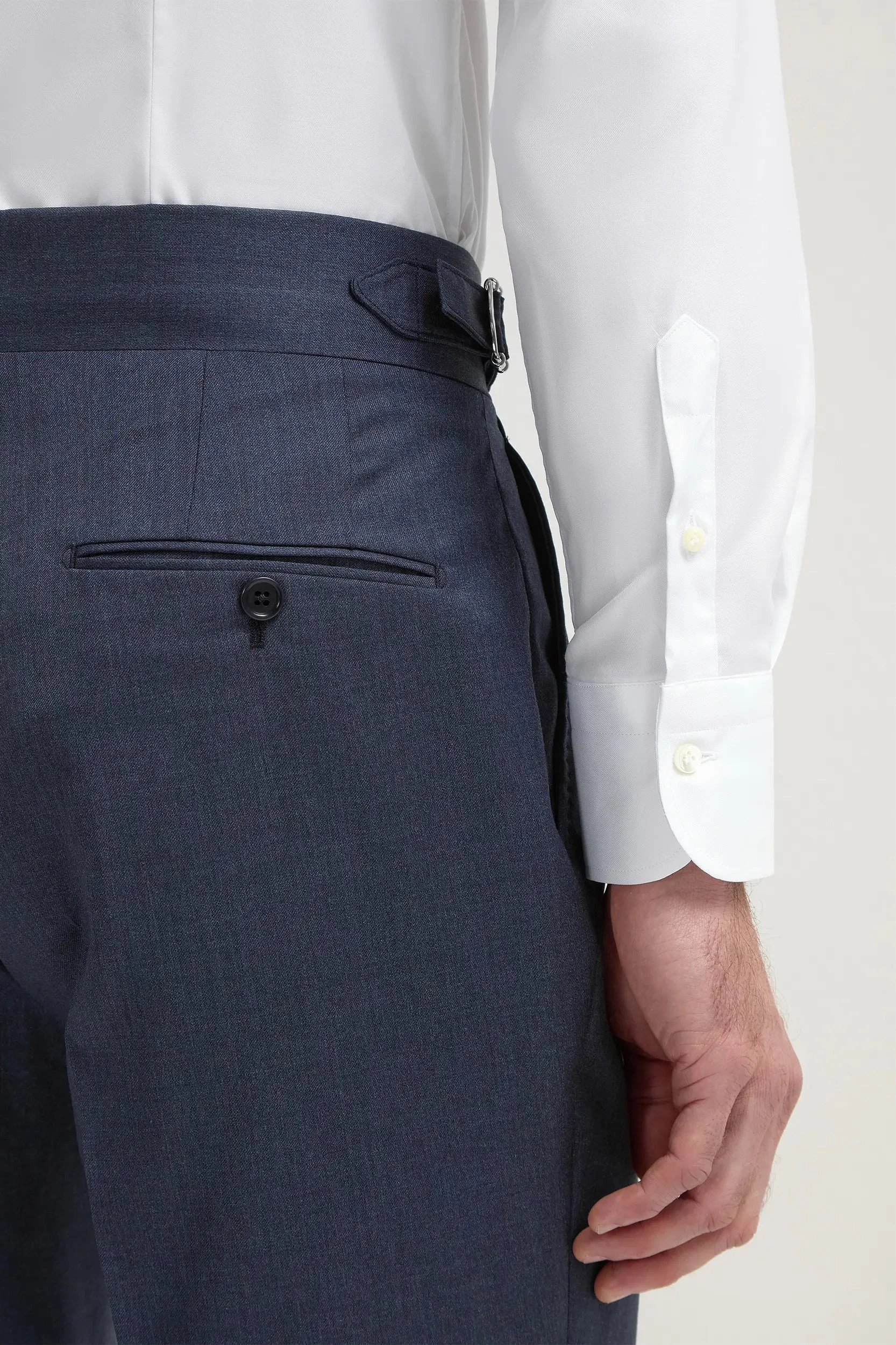 Slim Stretch Flattering Comfort Wear Avio blue Soragna trousers - Made in Italy