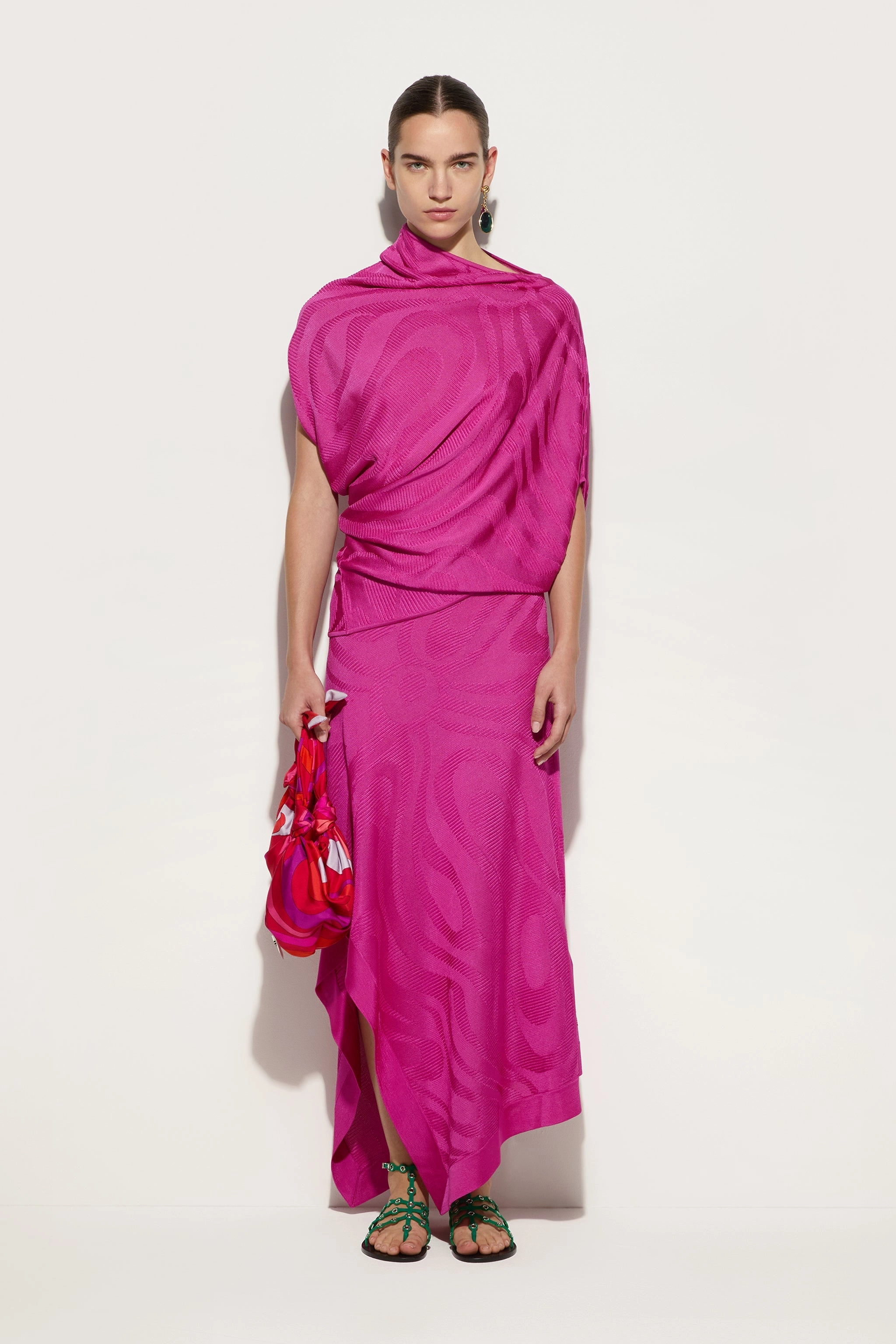 Marmo Texture Flowing Skirt Teen Fashion Elegant Flow