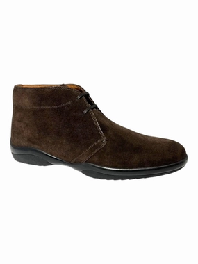 Bally Milkom 6209552 Men's Coffee Calf Suede Leather Boots Chilly Day Wear Affordable