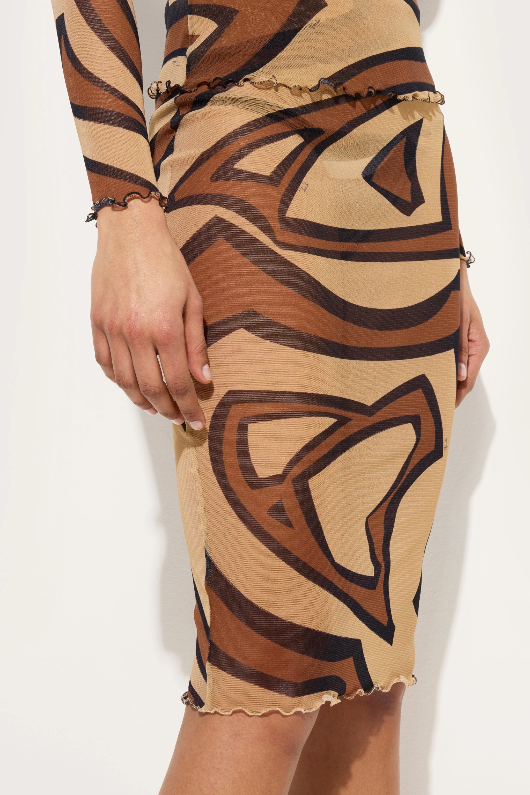 Labirinto Print Midi Skirt in Tulle light feel