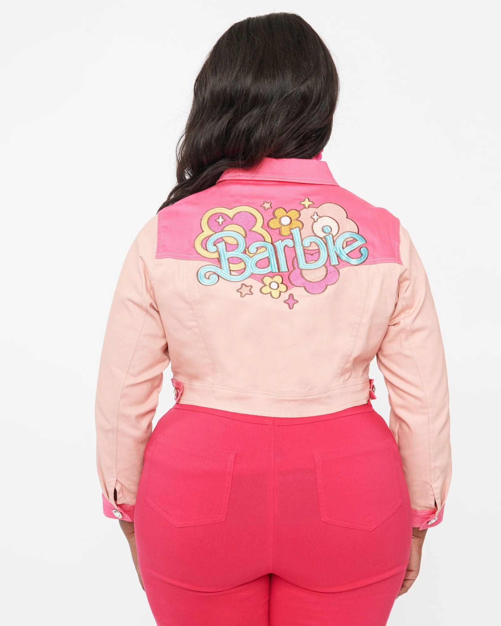 Barbie x Unique Vintage Pink Barbie Denim Western Jacket | Pink autumn season