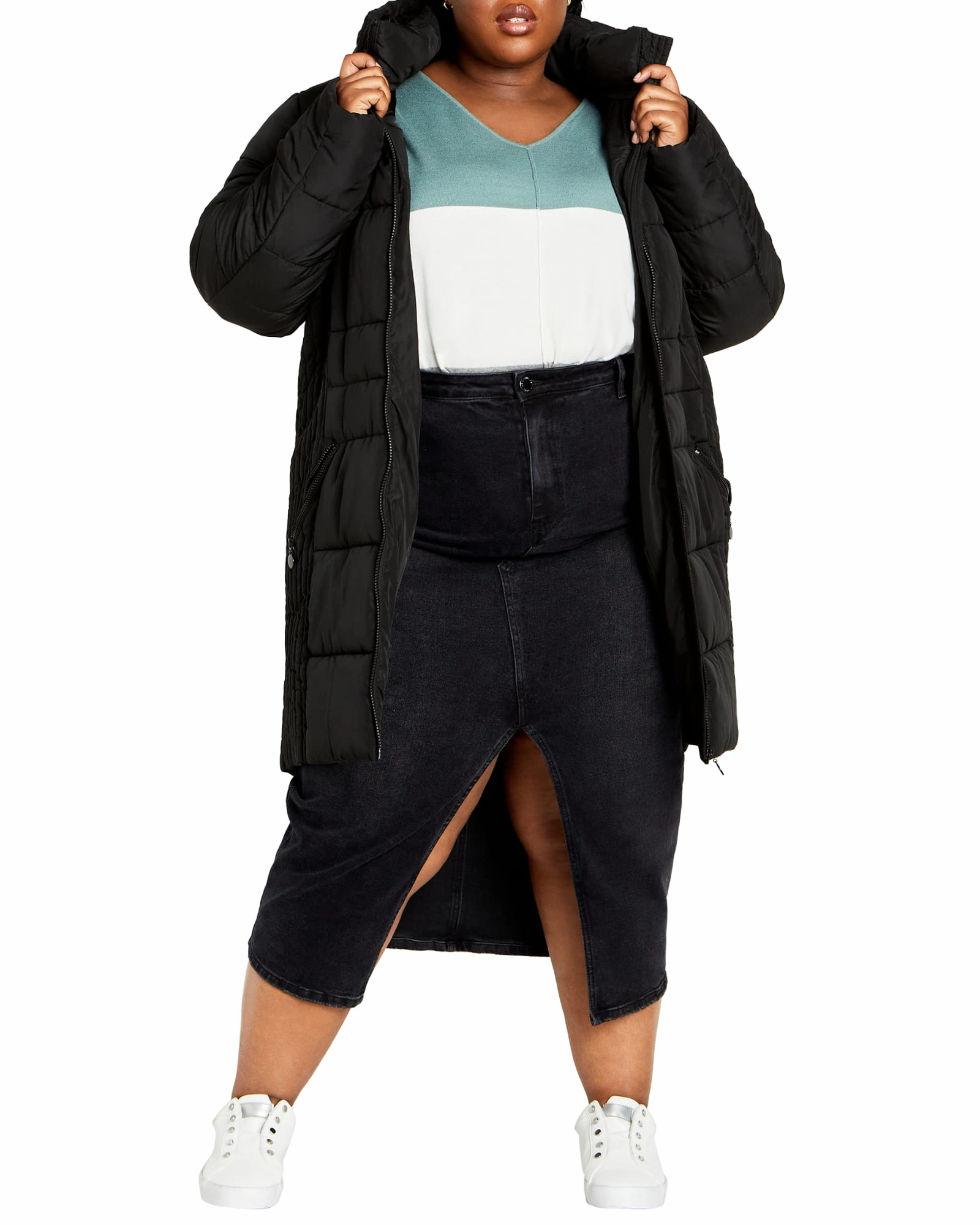 Charlotte Zip Coat | Black Hope QuickDryFabric