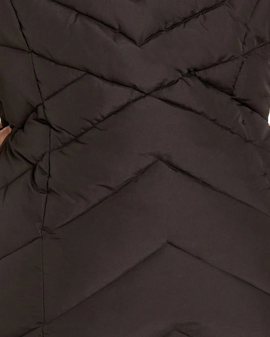 Charlotte Zip Coat | Black Snow Prep Slim Silhouette