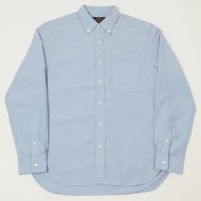 Beams Plus Button Down Oxford Shirt - Blue Plus size option