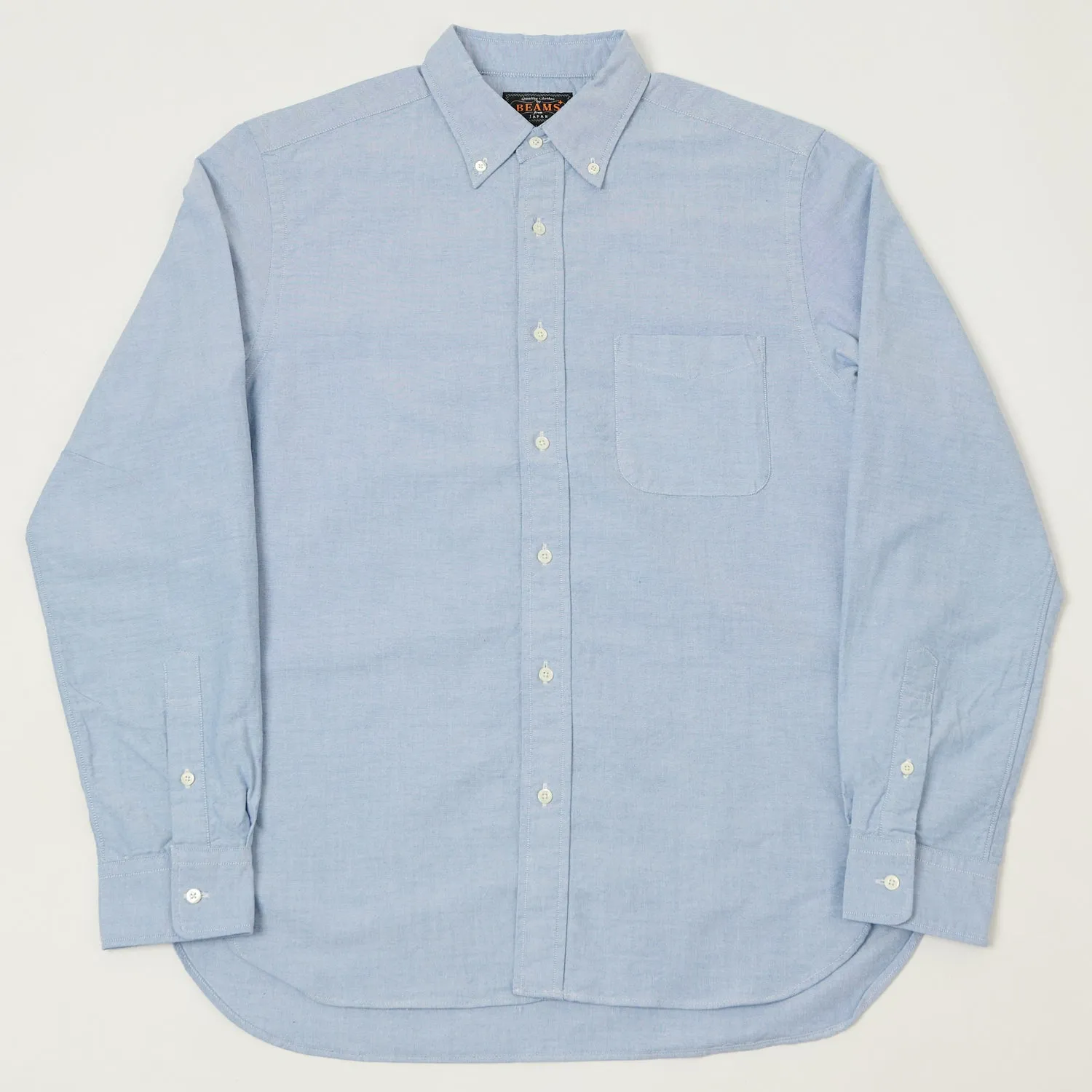 Beams Plus Button Down Oxford Shirt - Blue Plus size option
