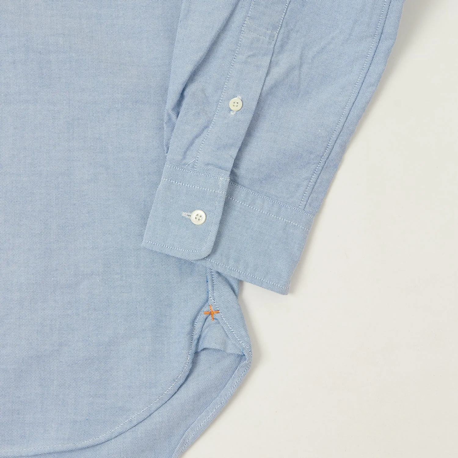 Beams Plus Button Down Oxford Shirt - Blue Cozy Layer