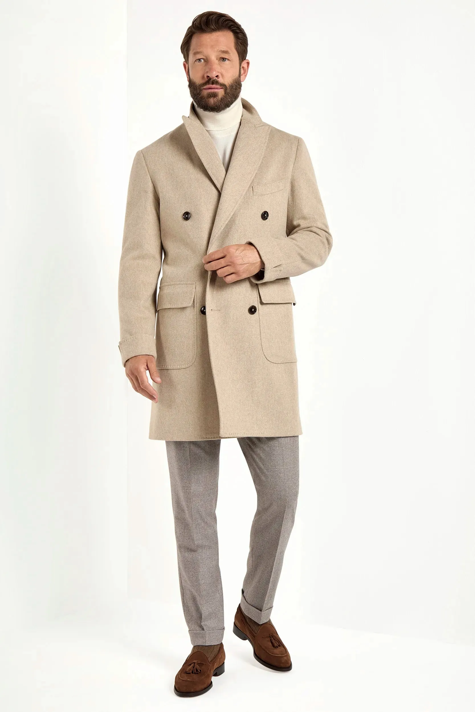 Multipurpose Layering Beige polo coat ?C Made in Italy