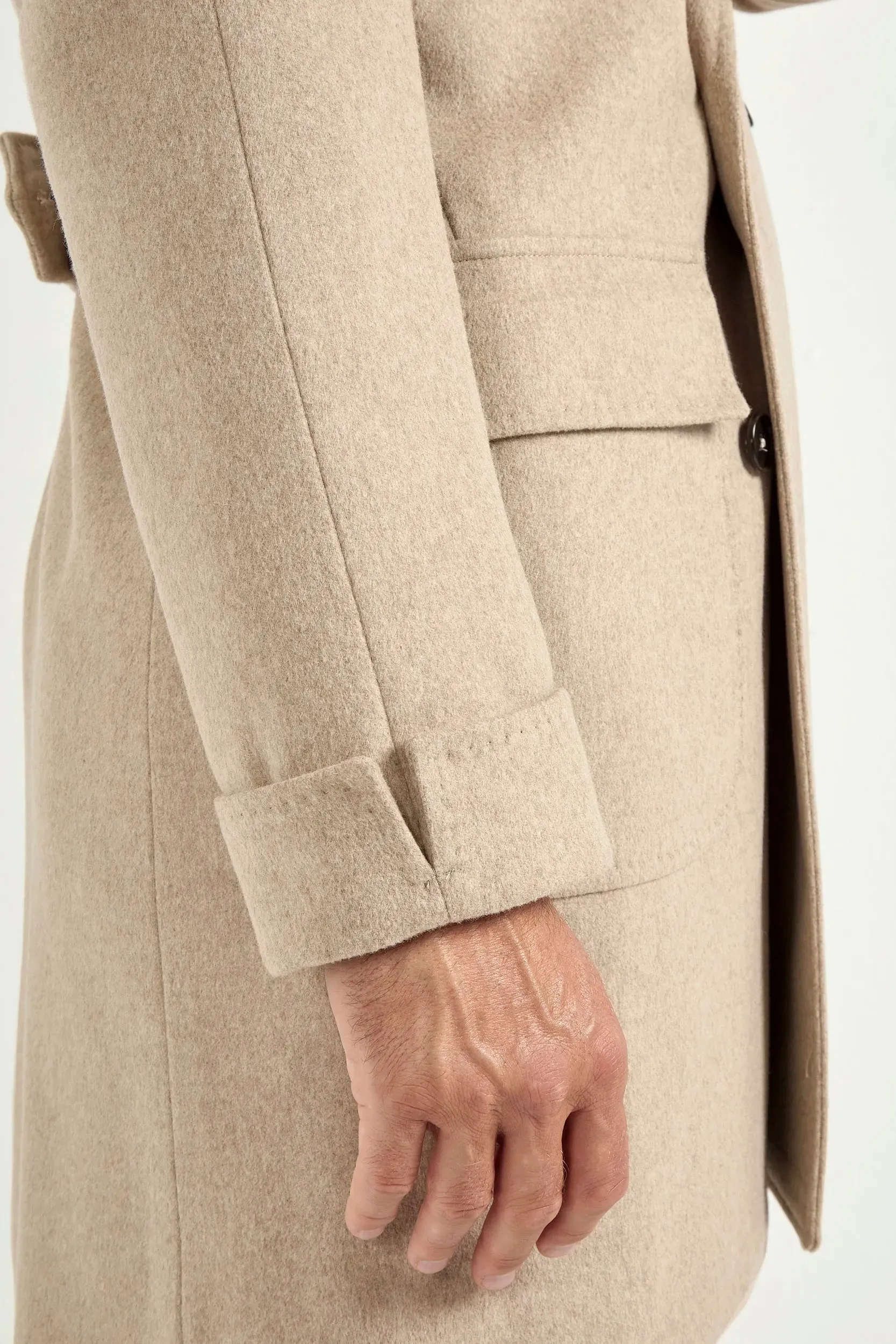 Beige polo coat ?C Made in Italy Cool Season