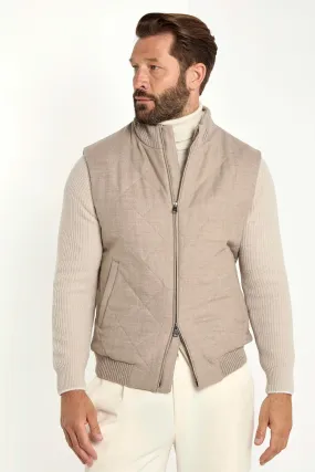 Transitional City Fit Beige quilted vest - Made in Italy