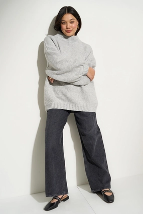 Lattice Stitch Pattern Bellamy Pullover - Heather Grey