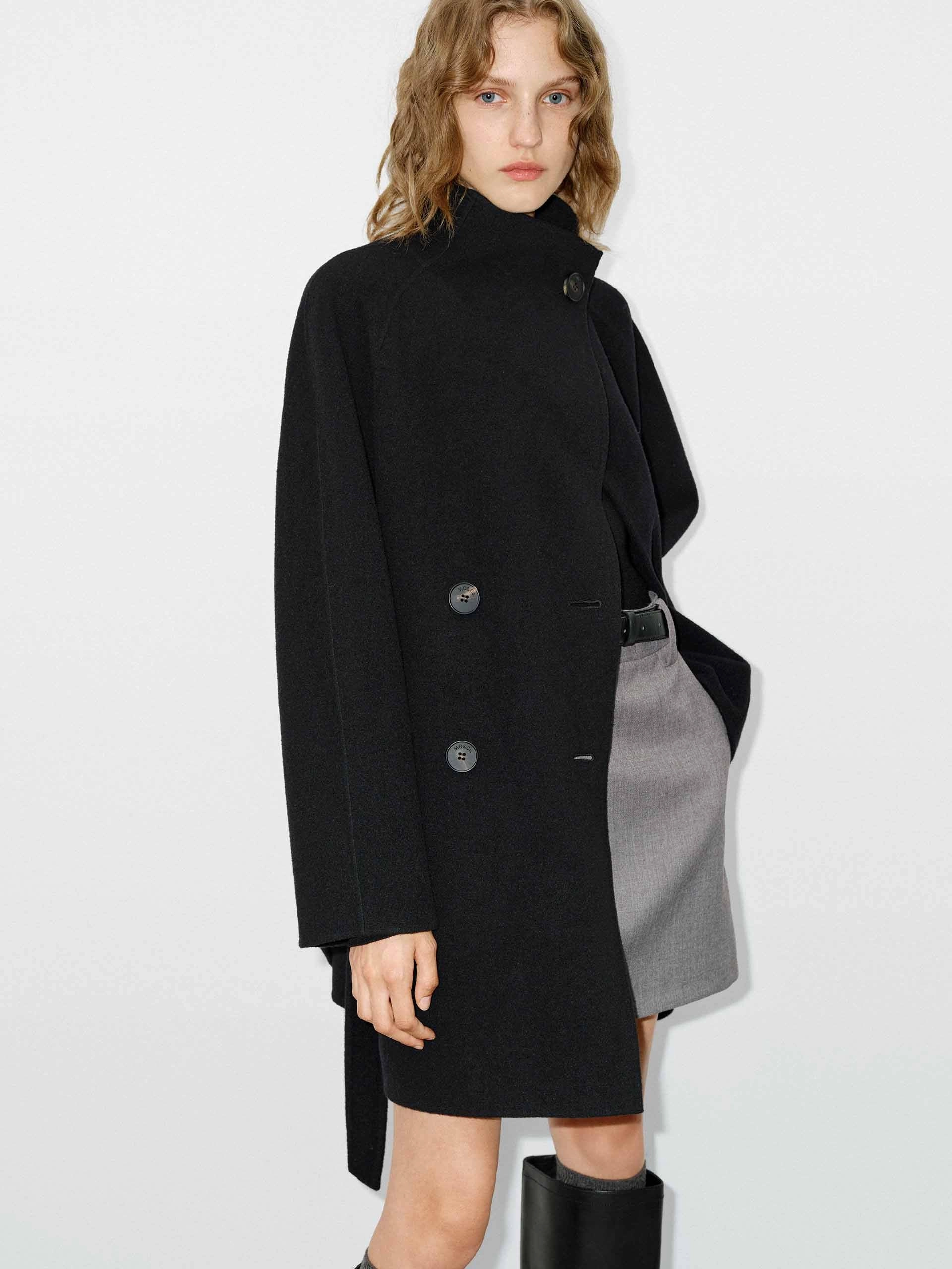 Anti Pill Fabric Tech All Day Wear Belted Double Sided Wool Coat