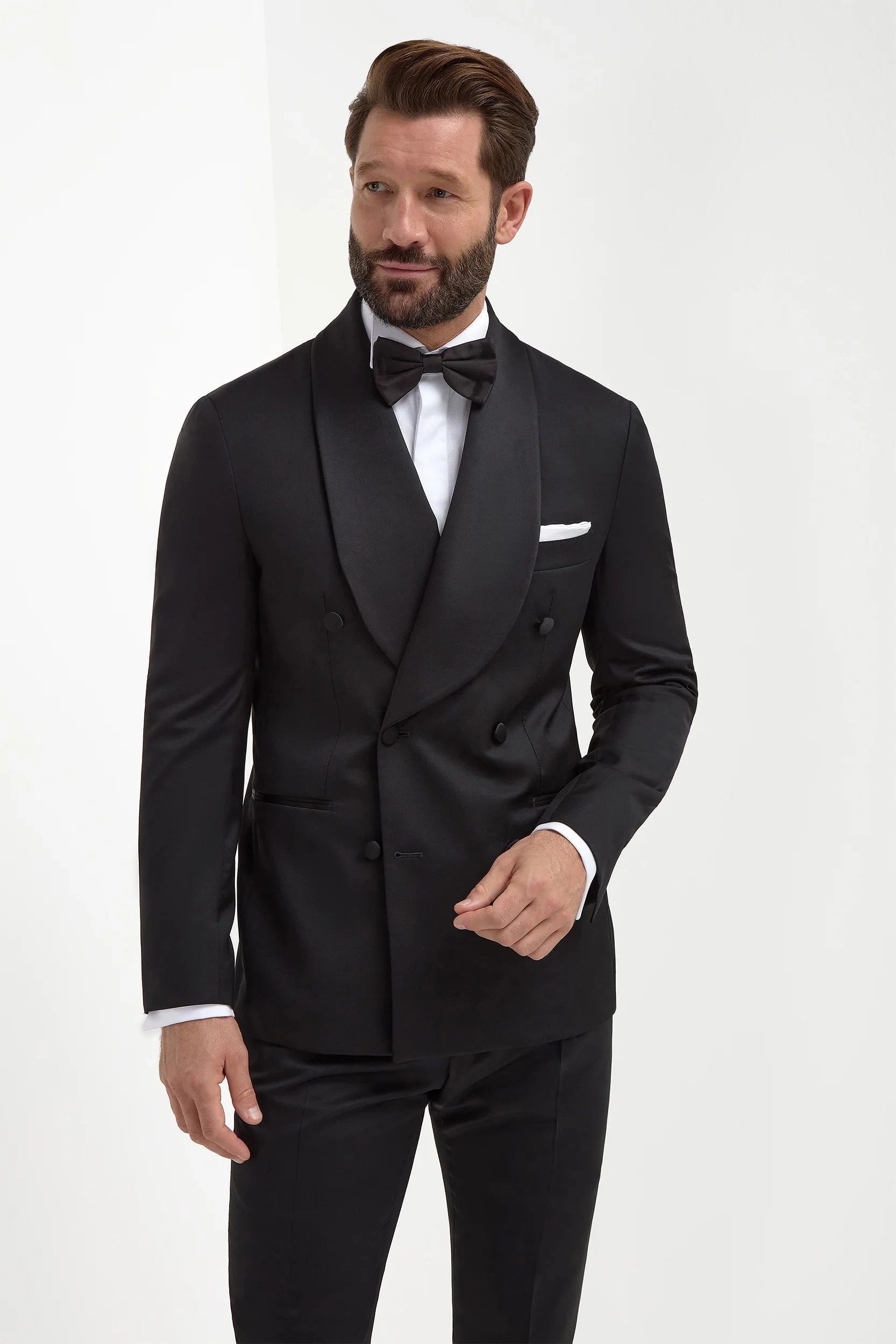 Black double breasted tuxedo jacket - Made in Italy Overcome Interchangeable Liner System