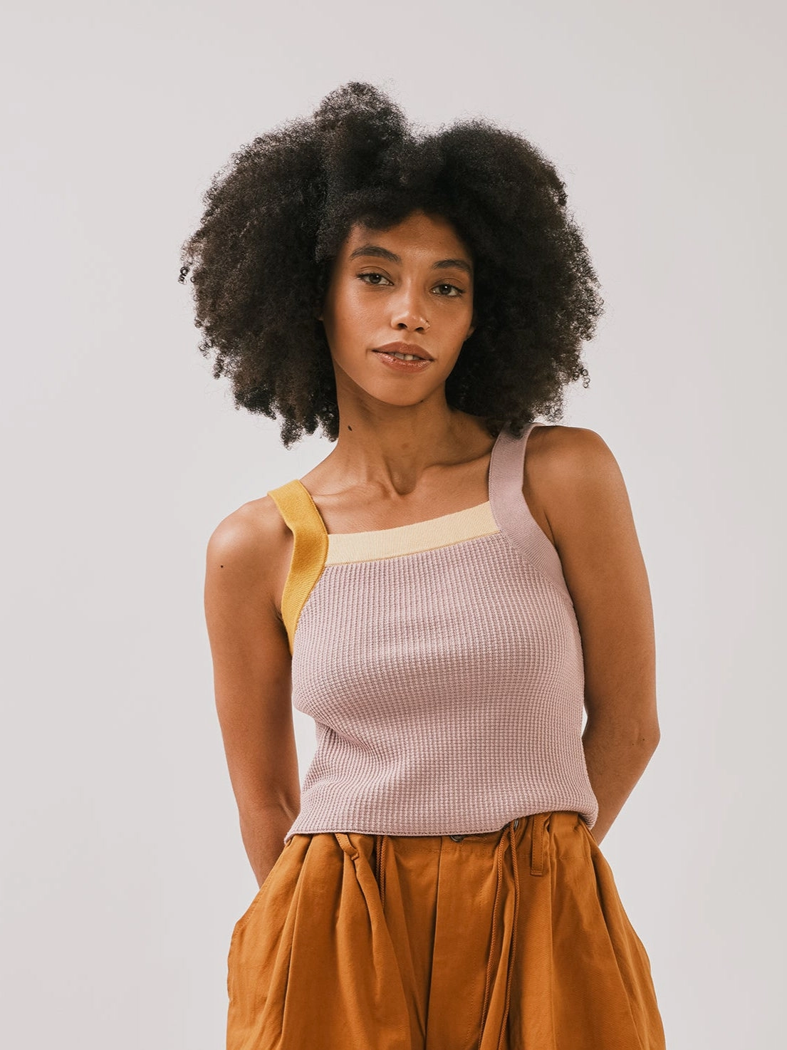 Block Tank - Petal Chilly Day Knitwear Subtle Texture Detail