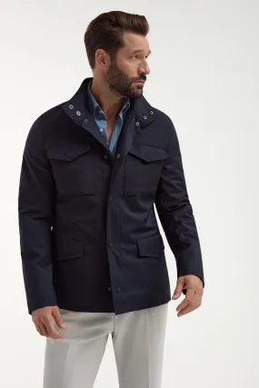 Blue field jacket - Made in Italy Hidden Zipper