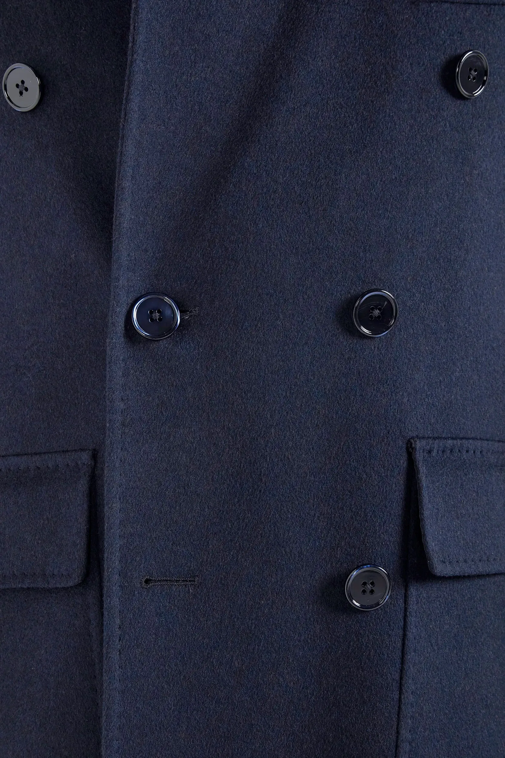 Blue polo coat - Made in Italy Moisture Wicking Lining NonChafing Seam Placement
