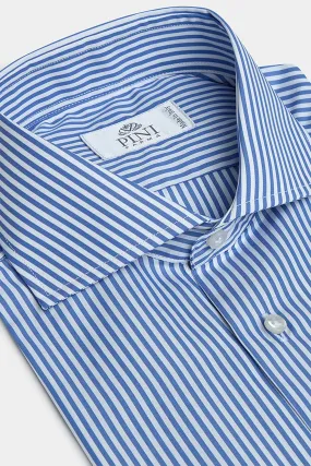 Blue Striped Shirt - Made in Italy Geometric Pattern