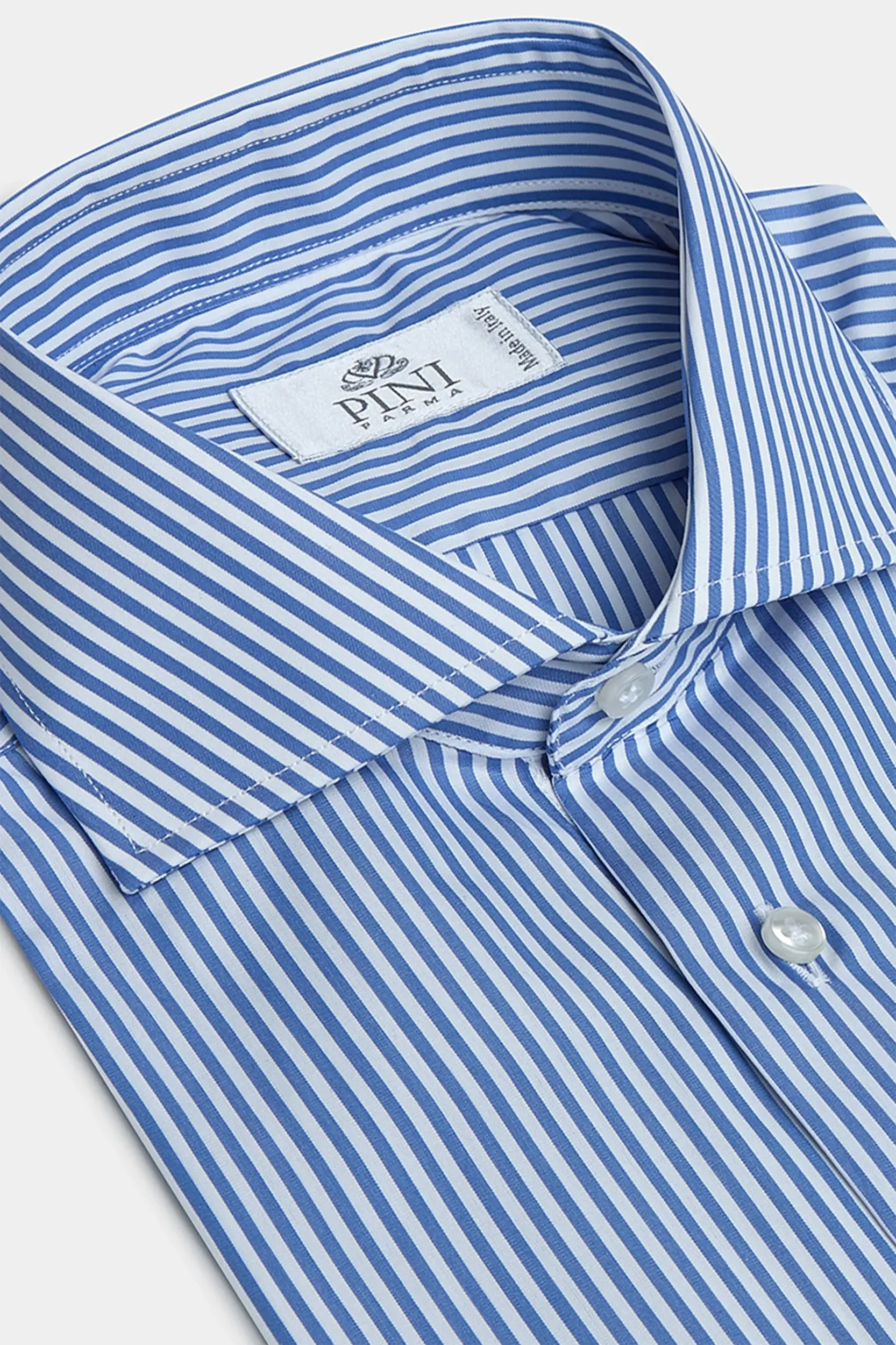 Blue Striped Shirt - Made in Italy Geometric Pattern