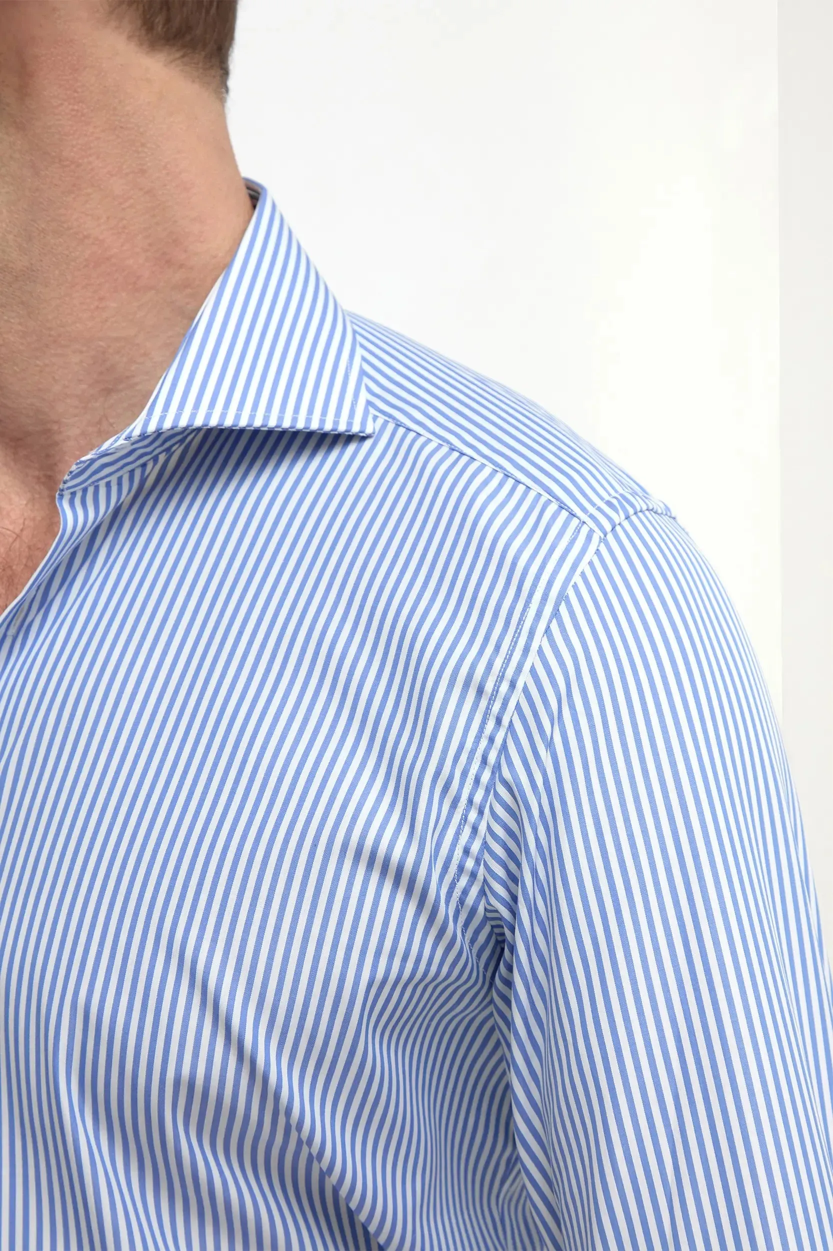 Blue Striped Shirt - Made in Italy Bold Prints