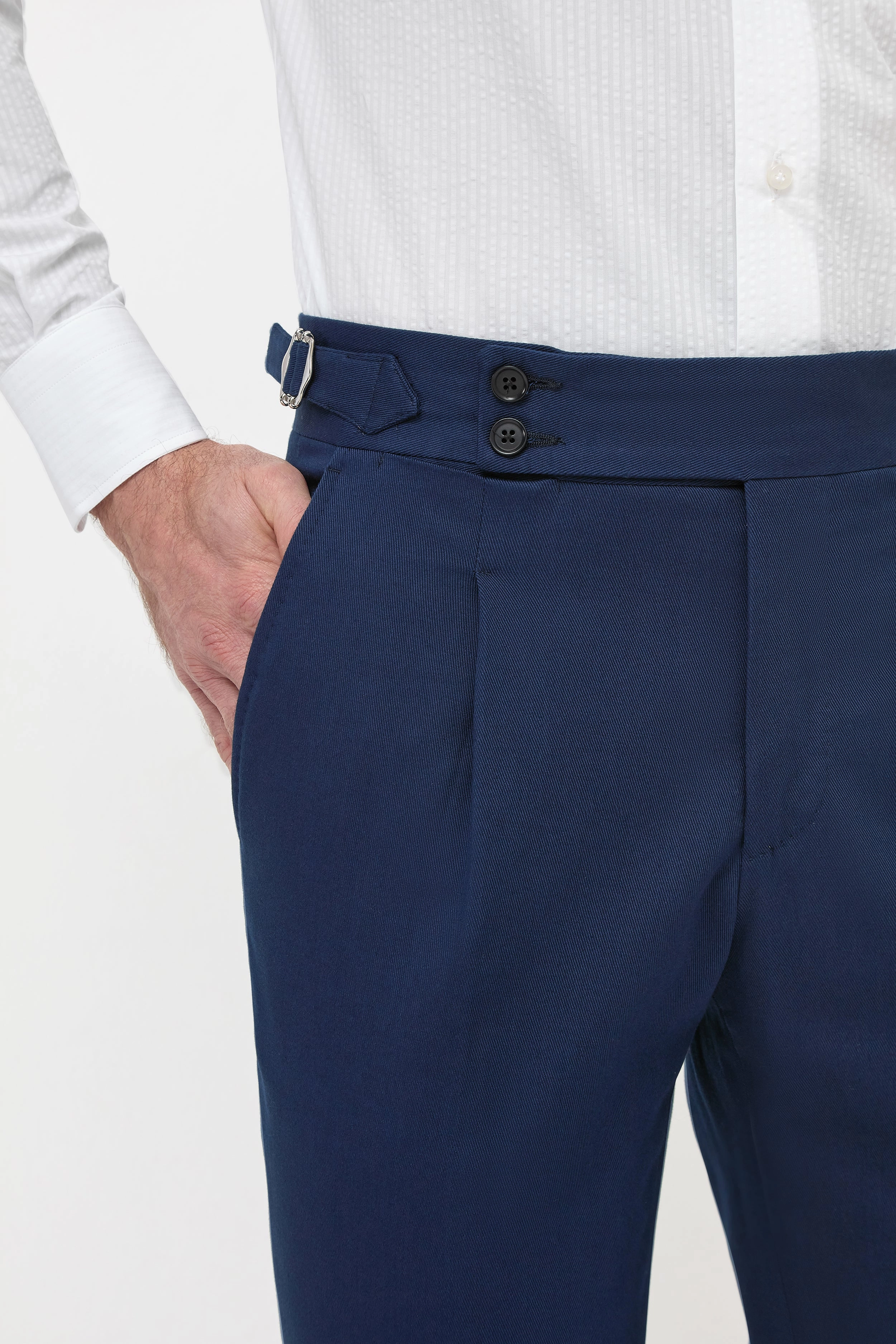 Blue cotton Soragna trousers - Made in Italy Long Use Ultra Soft Inner Layer