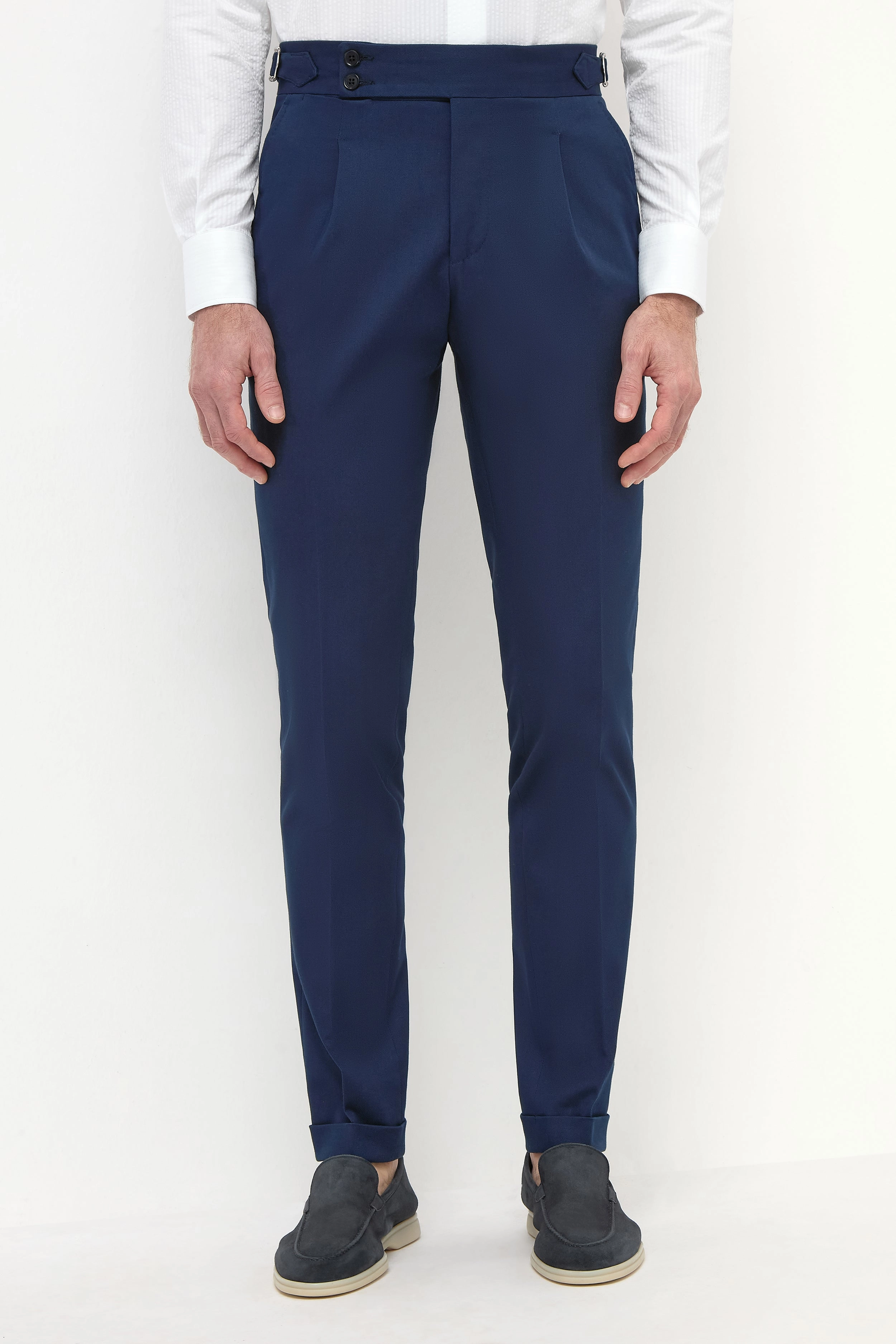 Fit Flex Blue cotton Soragna trousers - Made in Italy