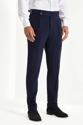 Blue cotton Soragna trousers - Made in Italy Slim Profile