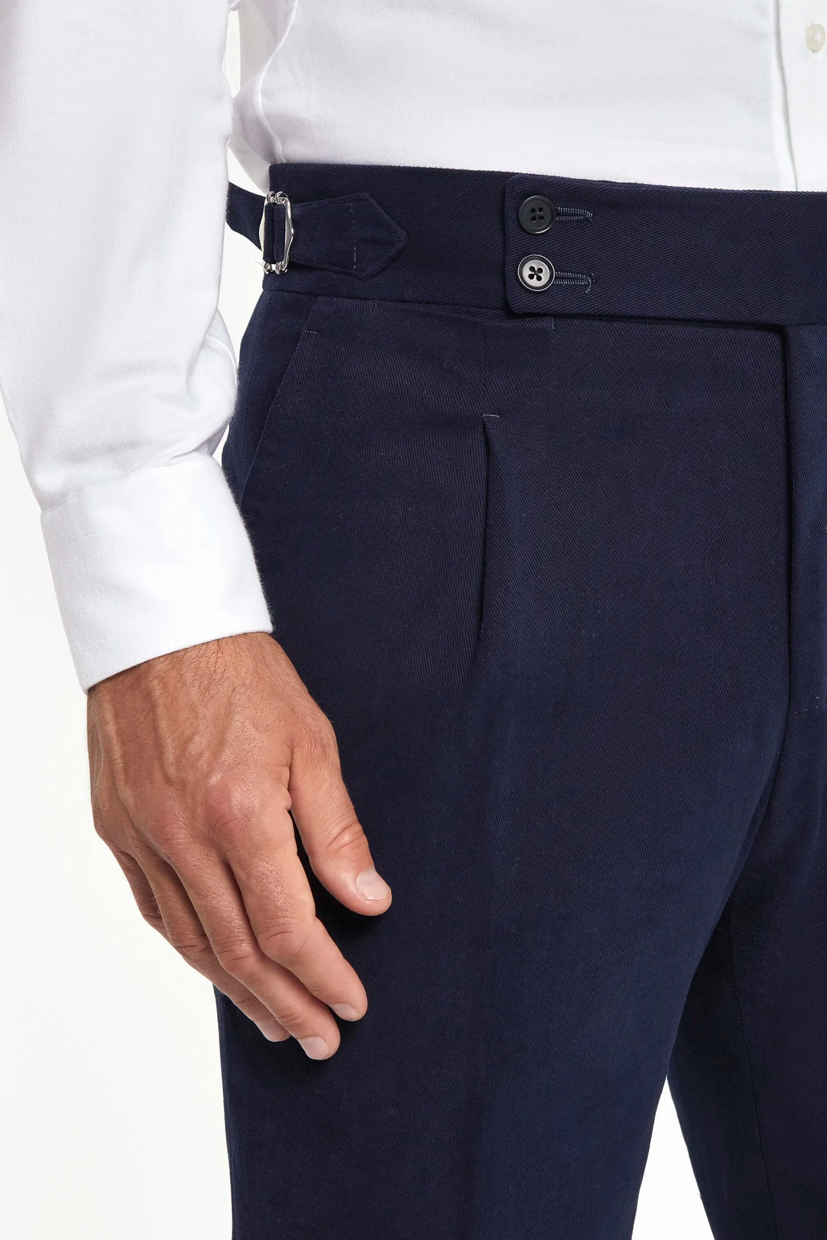 Blue cotton Soragna trousers - Made in Italy SeamlessConstruction