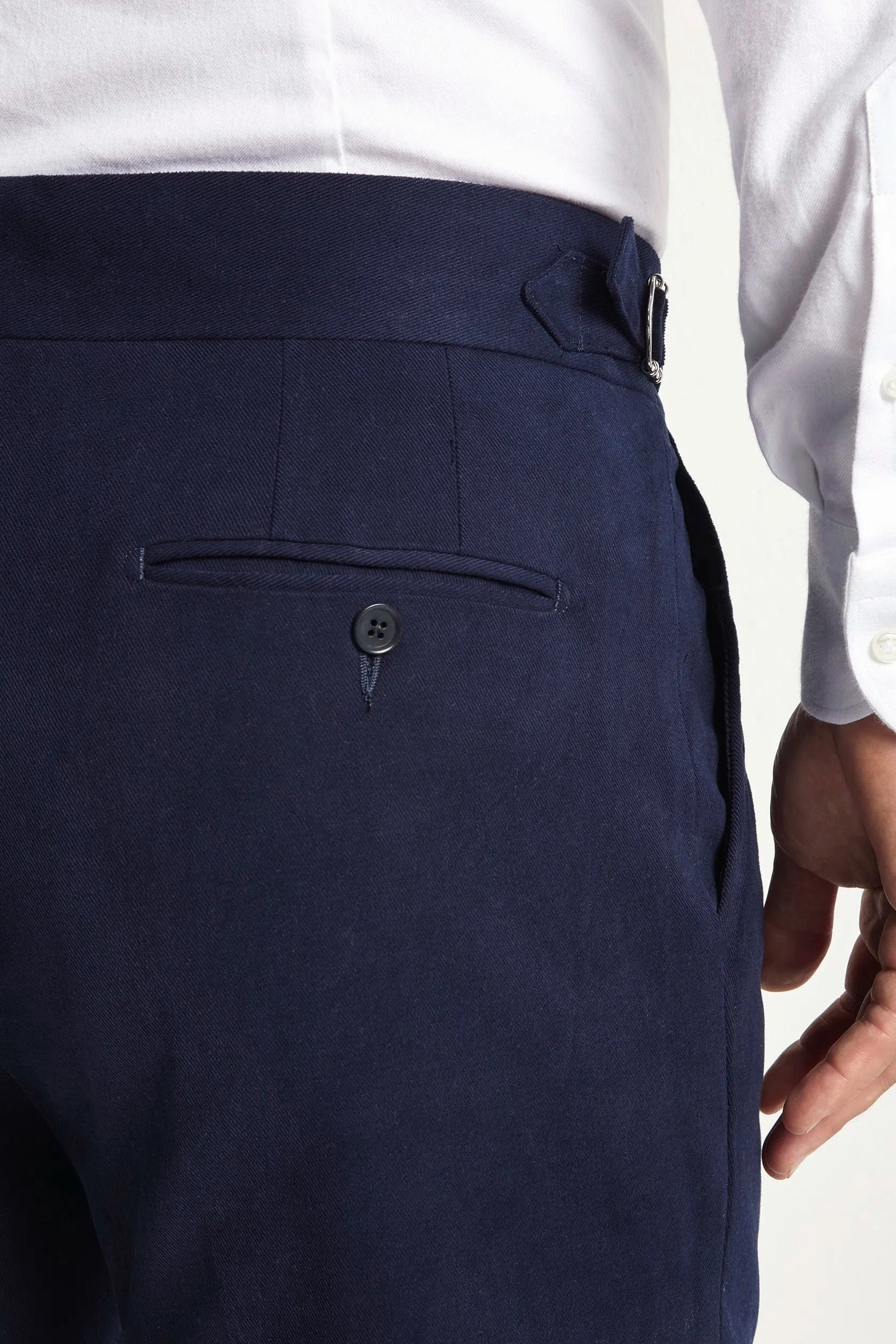 Full Motion Blue cotton Soragna trousers - Made in Italy