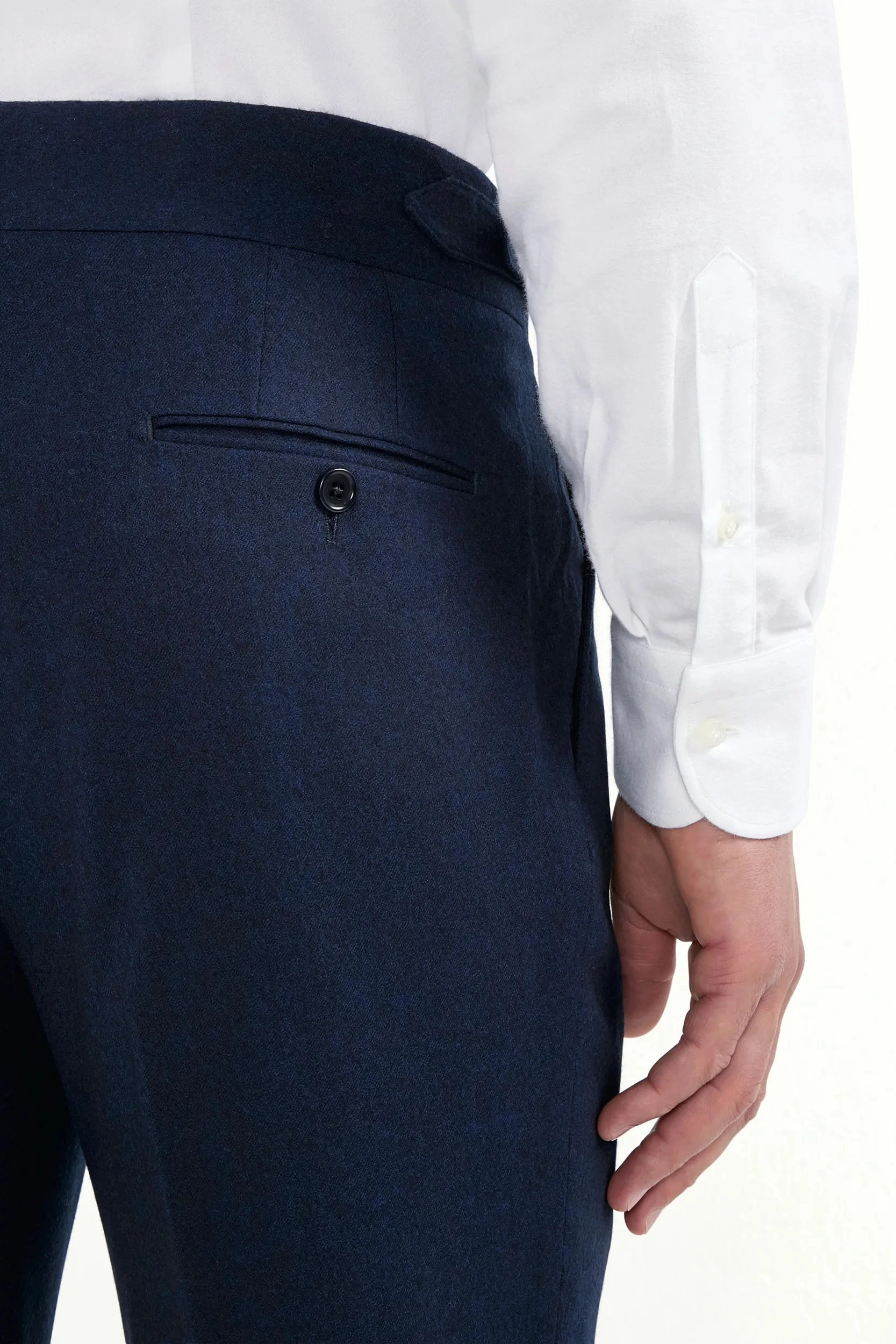 Crisp Design Blue flannel Soragna trousers - Made in Italy