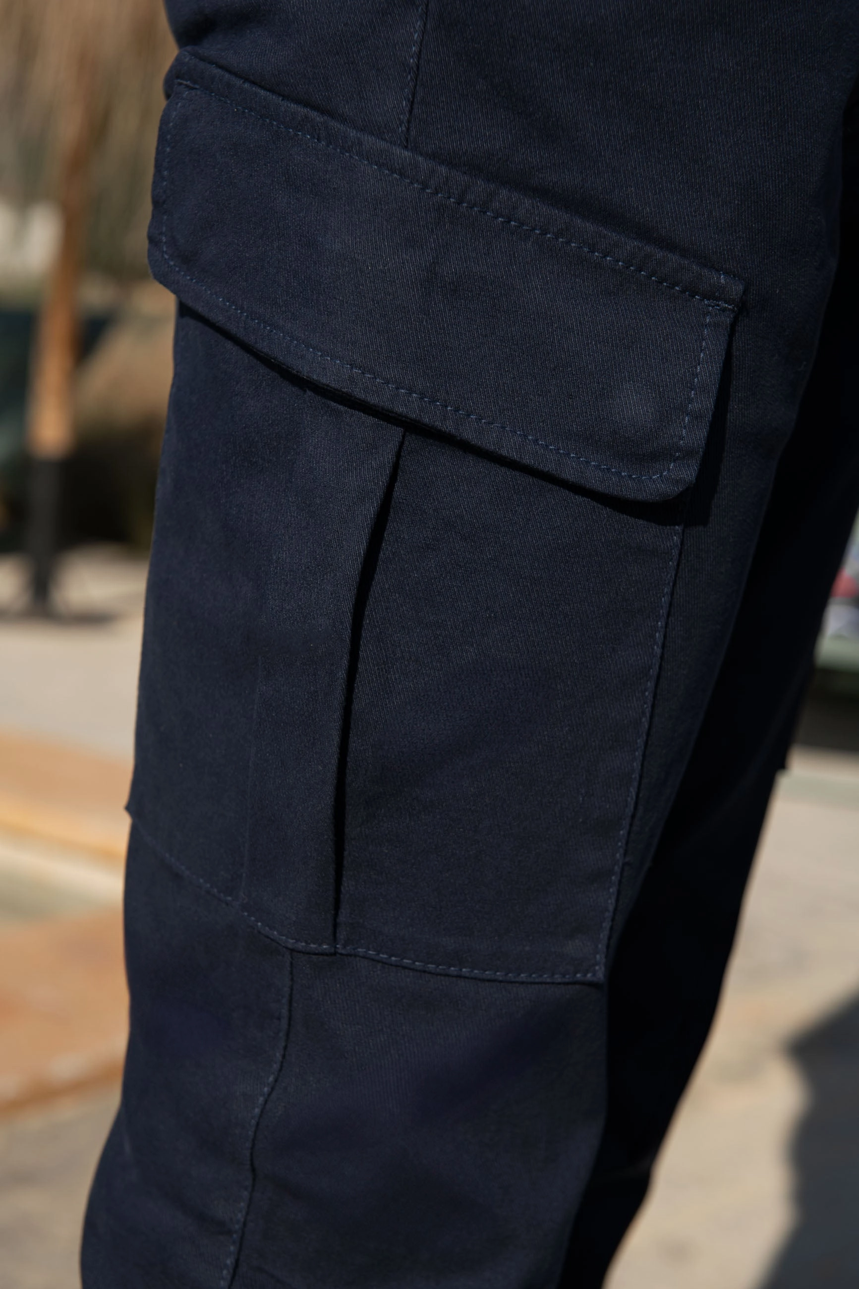 Blue stretch cotton cargo - Made in Italy Casual Appeal