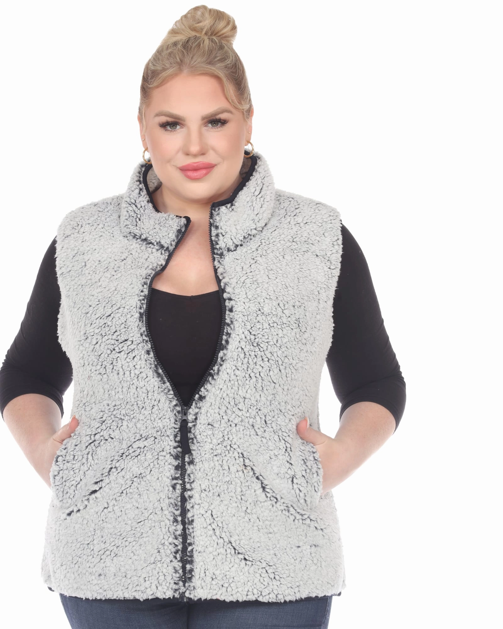 Zip up sherpa vest | Sheep Grey Insulated Wear Participate