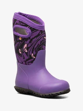 Insulated Rainy Day Commuter Milan Shine Bogs York Spooky 72887-546 Kids Purple Round Toe Waterproof Rain Boot JOBB1871