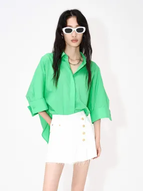 Functional Pocket Casual Style Classic Cotton Blend Shirt