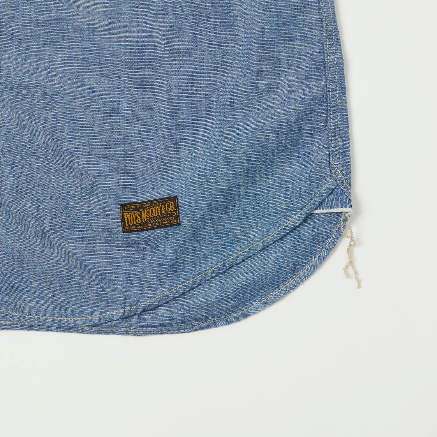 Lightweight Layers TOYS McCOY Short Sleeve Chambray Work Shirt - Blue