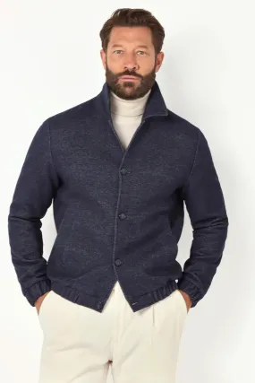 Blue bomber jacket - Made in Italy Effortless Look Thermal Retention Layer