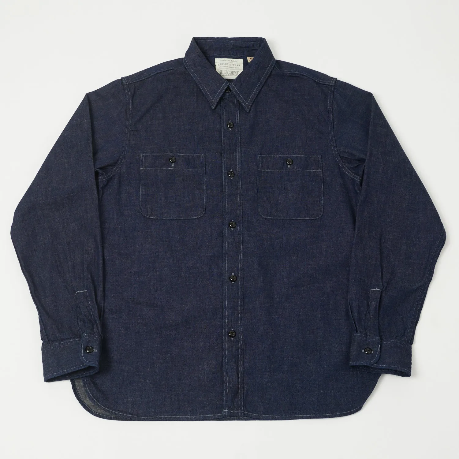 Full Count 4890 8oz Denim Work Shirt - One Wash Comfortable Design