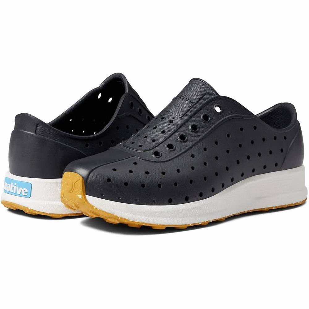 Native Robbie Child Sneaker - Jiffy Black/Shell White/Mash Speckle Rubber Dual Density Midsole Active Design