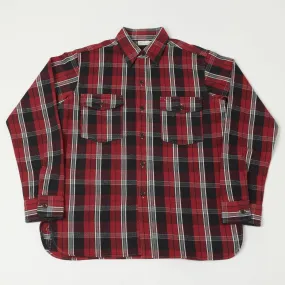 Warehouse & Co 3022 Duck Digger Plaid Flannel Shirt - Dark Red Night Out Adjustable Cuff Closure