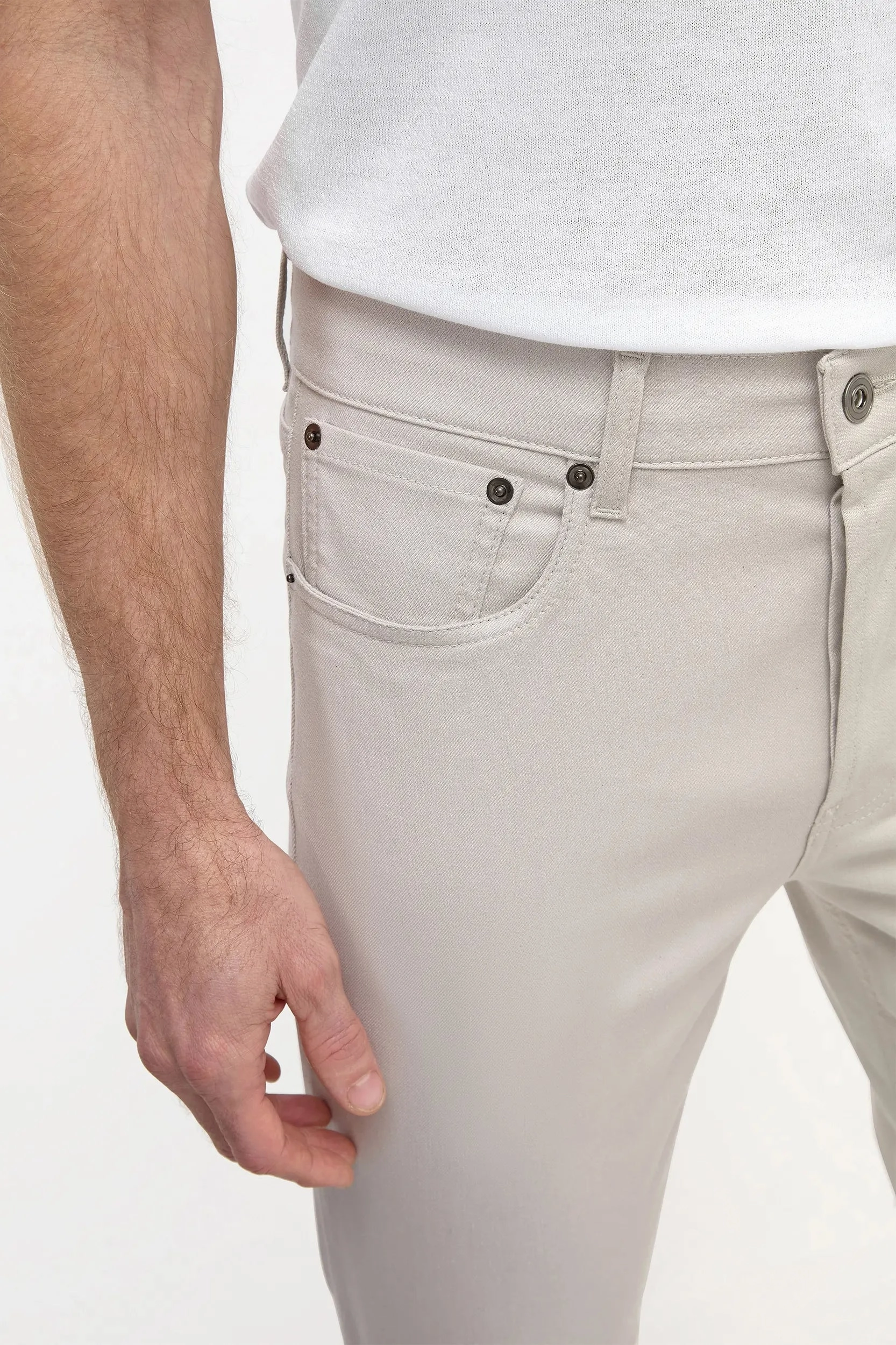 Pocket Reinforcement Sand 5 pocket trousers - Made in Italy