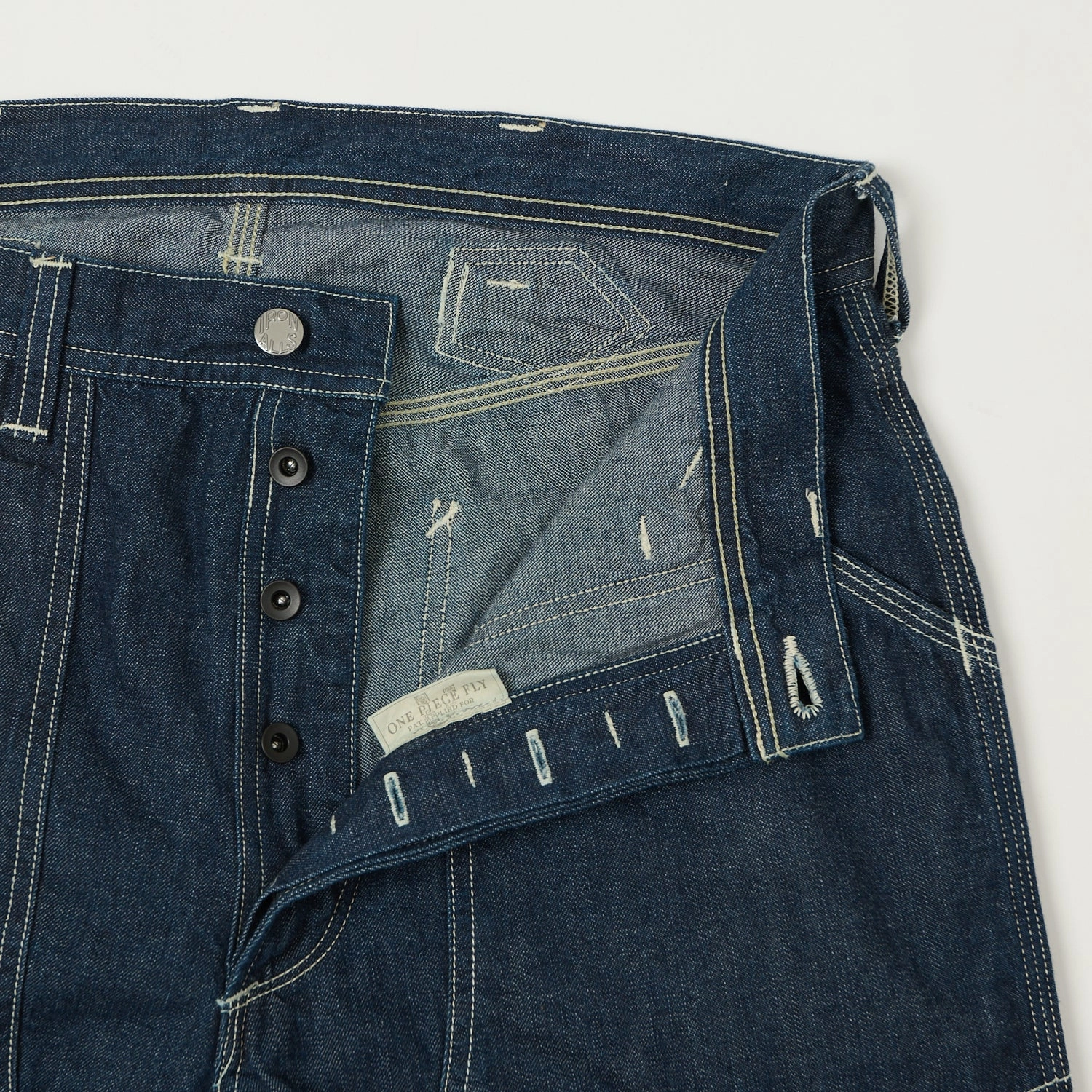 MachineWashableFabric Outdoor Friendly Freewheelers & Co Ironall 'Lot 102 Denim Overalls' Trouser - Indigo