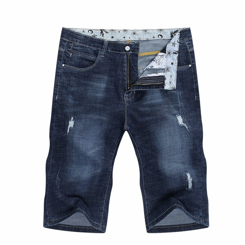 West Louis? Elastic Streewear Frayed Slim Fit Jeans Short Airflow channels