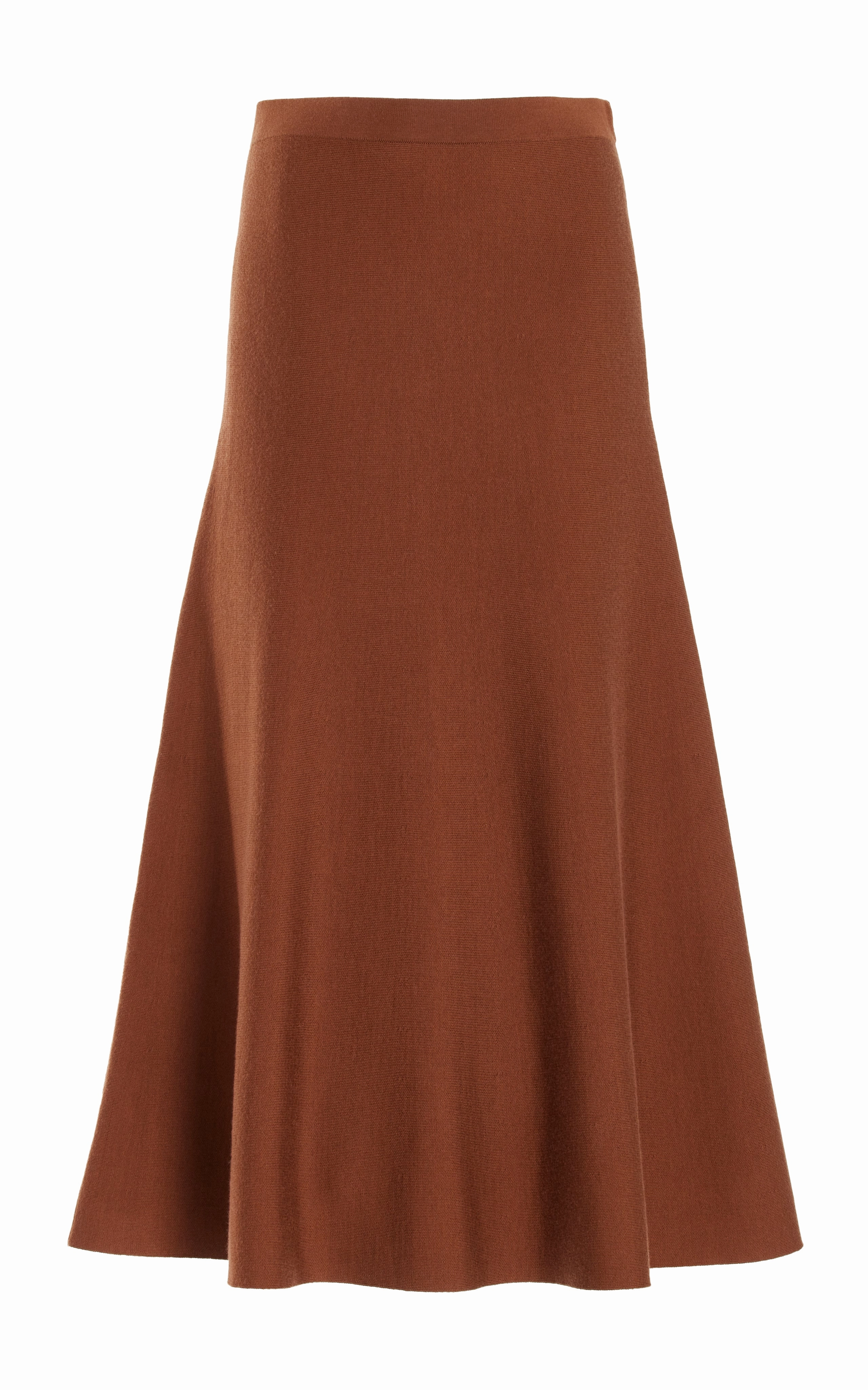 Freddie Knit Midi Skirt in Cognac Merino Wool Cashmere Spring Brunch