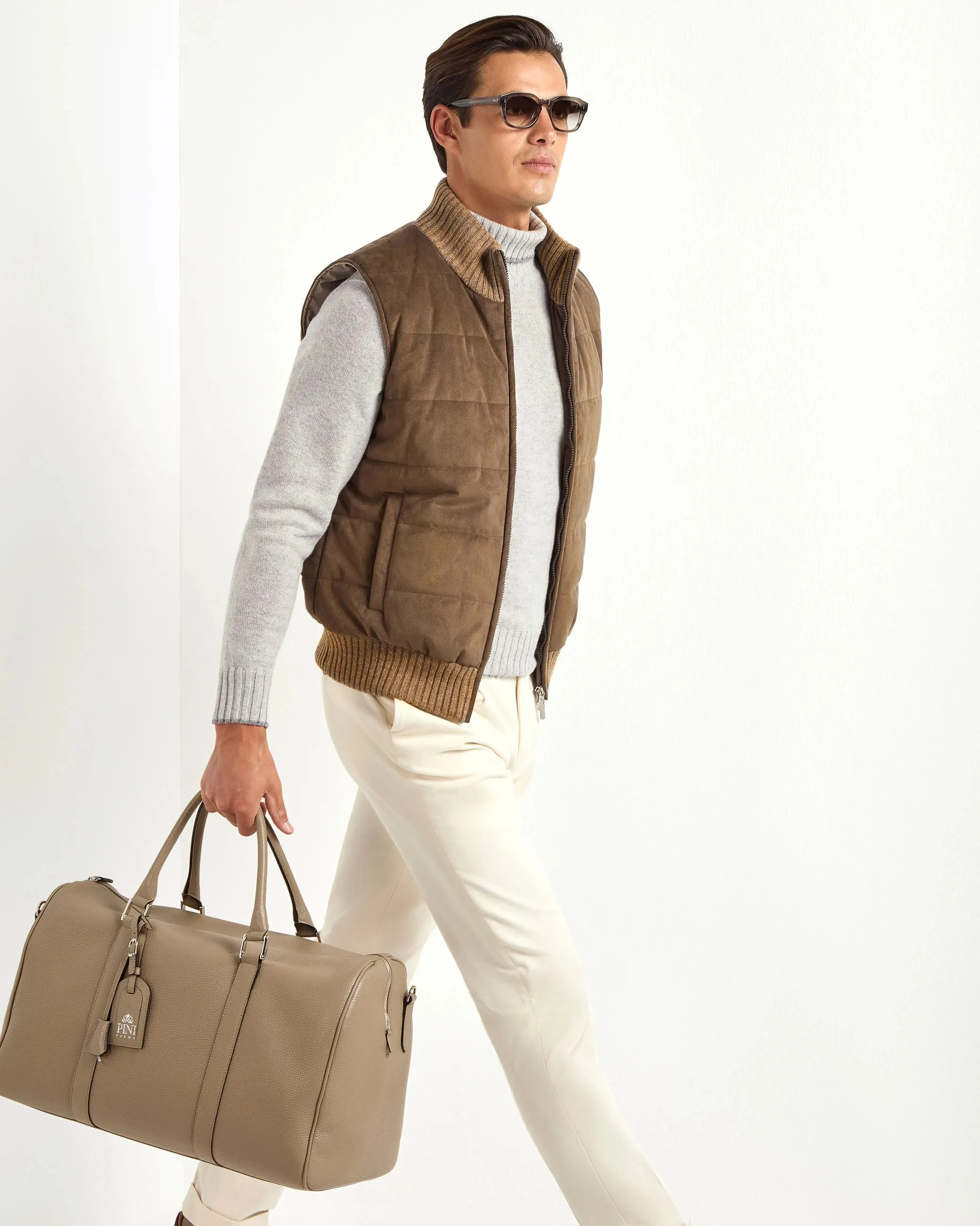 Brown alcantara vest - Made in Italy Rugged Comfort