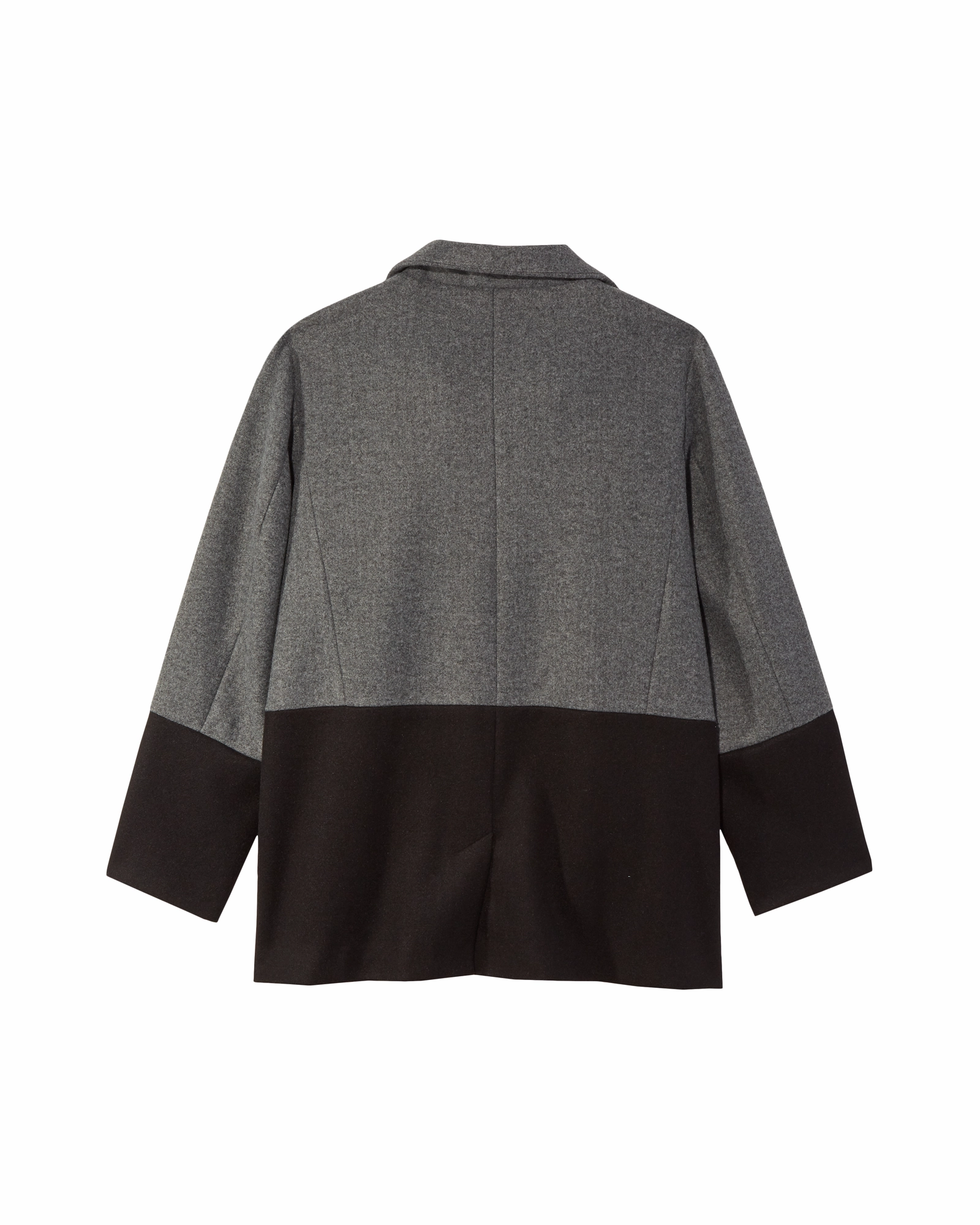 Wind Barrier Cold Weather Brusselton Color Block Coat | Charcoal Grey